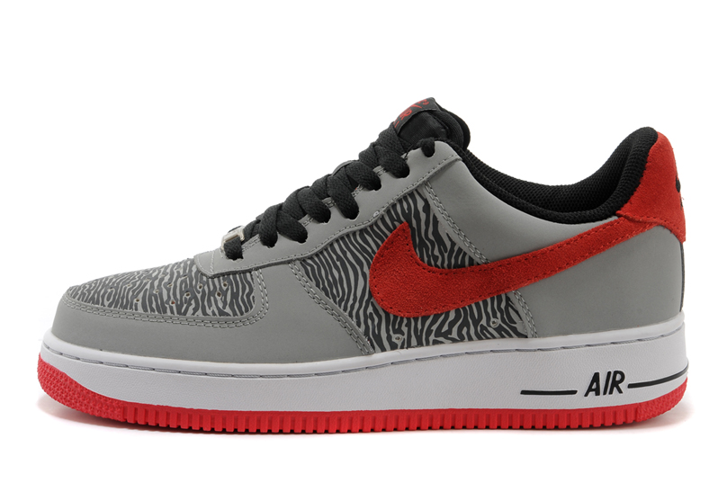 chaussures nike air force les nouveaux hommes de leopard rouge gris (4)